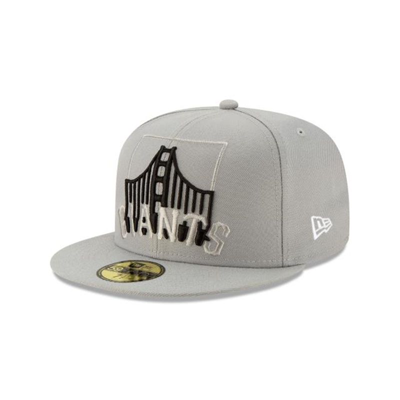 MLB San Francisco Giants Logo Elements Tonal 59Fifty Fitted (LVA6715) - Grey New Era Caps